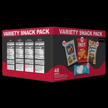 Variety snack pack box side showing Nutrition Facts and snack variety graphics