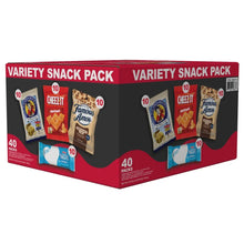 Snack variety pack box, red and black with assorted chip bags shown