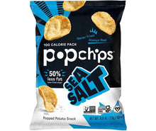 Popchips Sea Salt 100-calorie snack bag with Always Real branding