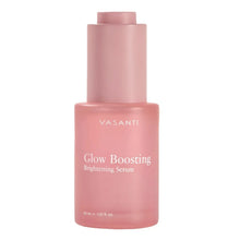 Vasanti Glow Boosting Brightening Serum bottle with pink translucent pump-free container