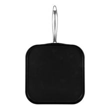 Square griddle pan with long hanging loop handle