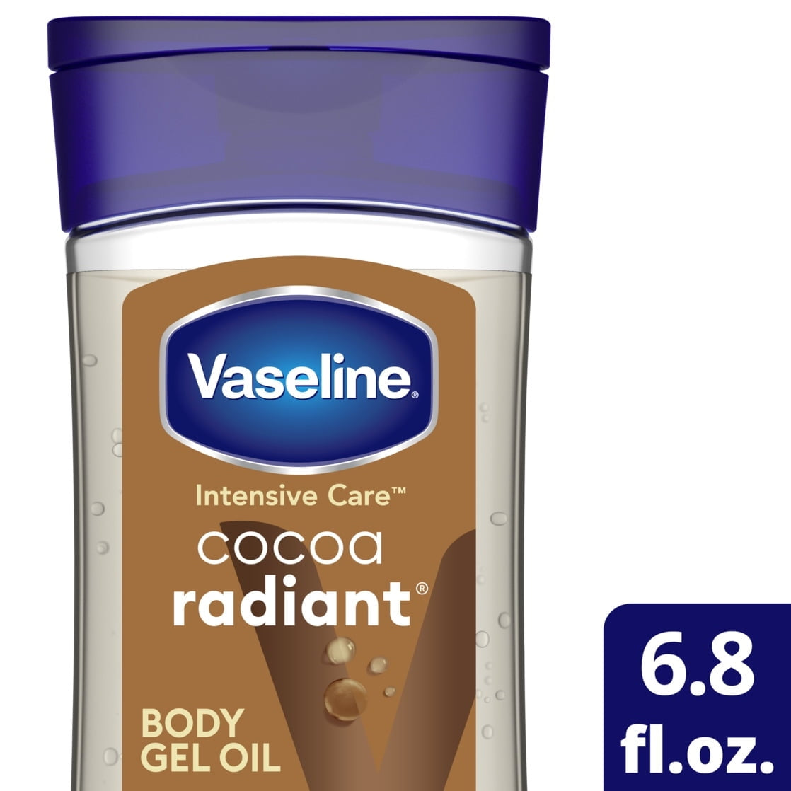 Vaseline Intensive Care Cocoa Radiant Body Gel Oil for Glowing Skin, 6.8 oz