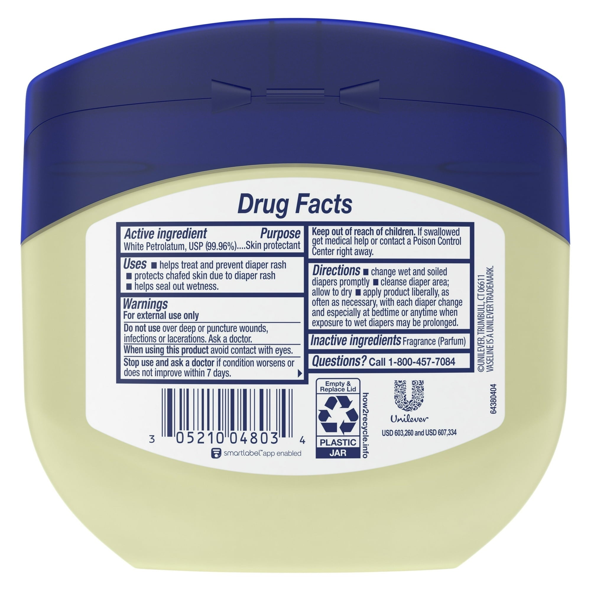 Vaseline Baby Healing Petroleum Jelly Unscented for Diaper Rash & Sensitive Skin, 13 oz