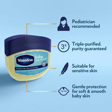 Petroleum jelly jar with front label and sensitive-skin care icons