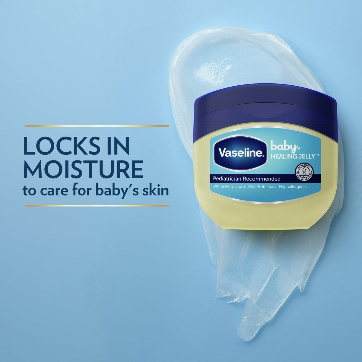Vaseline Baby Healing Petroleum Jelly Unscented for Diaper Rash & Sensitive Skin, 13 oz