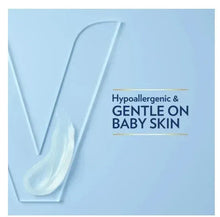 Hypoallergenic gentle baby skin illustration with white cream swirls