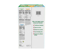 Back panel of veggie straws variety box with nutrition facts and variety benefits