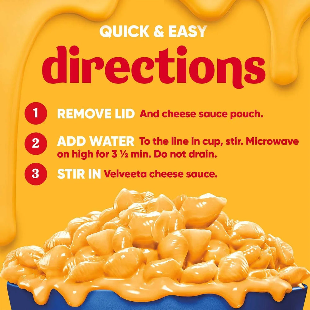 Velveeta Shells and Cheese Original Microwavable Sauce Cups, 2.39 oz., 12 ct. - USA MEGA SHOP