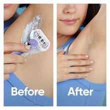 Manual razor before-and-after on underarm skin with shaving foam
