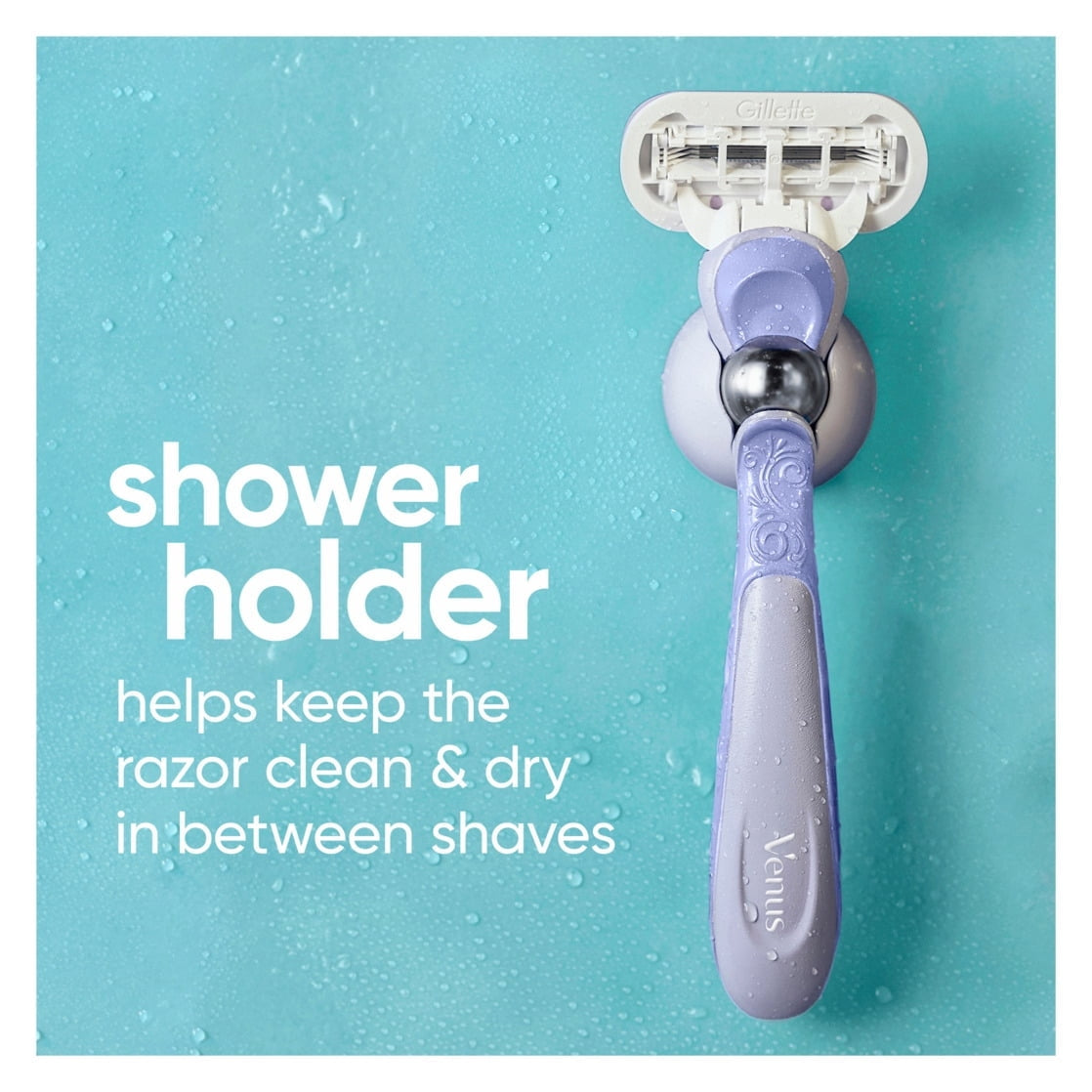 Venus Manual Razor, Deluxe Smooth Swirl for Women, 5 Blades, Handle + 2 Refills, Purple