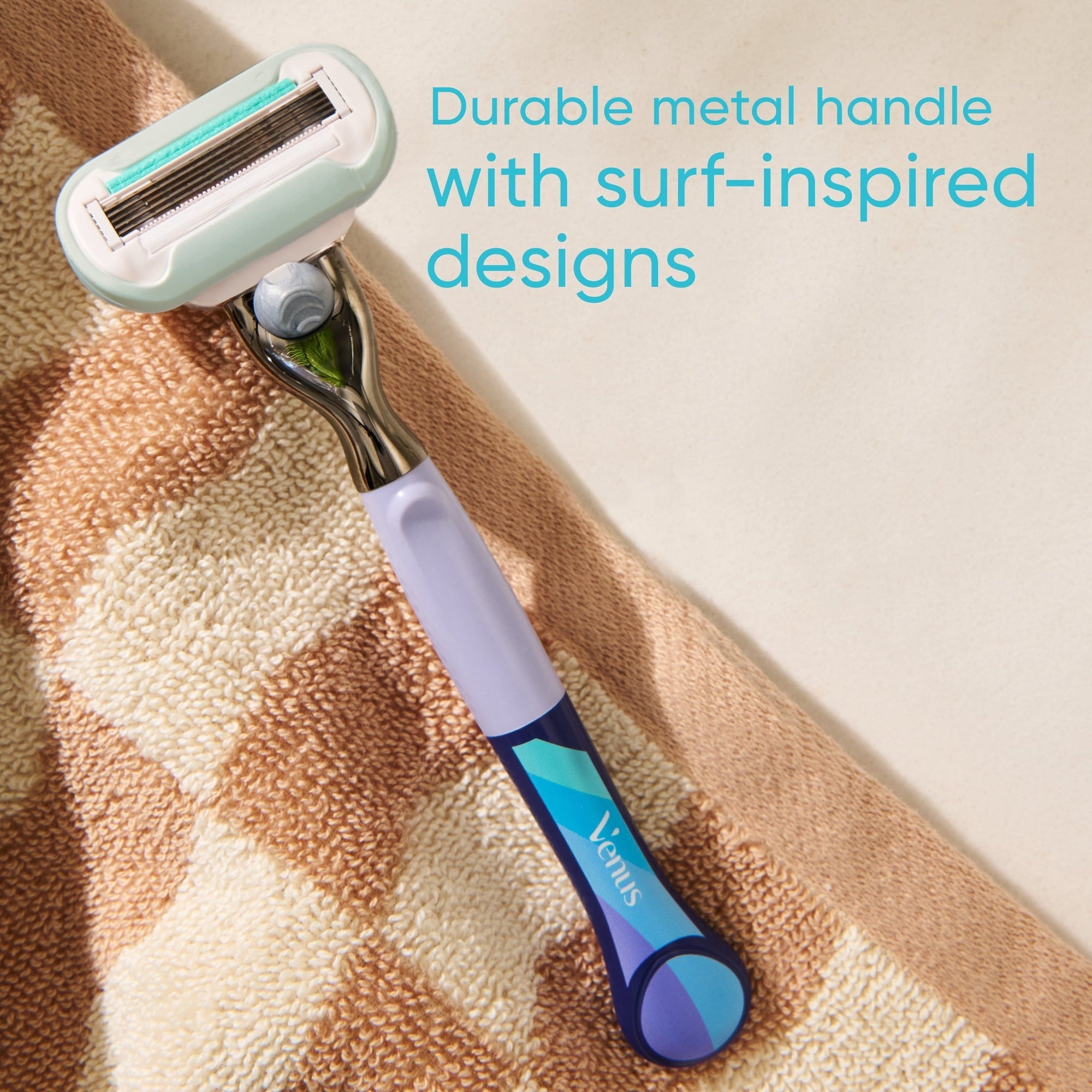Venus Manual Razor, Summer Surf Extra Smooth Sensitive, 5 Blade Razor, Handle + 2 Refills