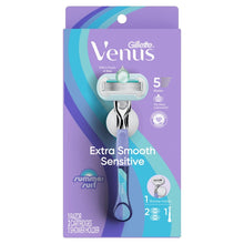 Gillette Venus extra smooth sensitive razor kit, retail package with 5-blade cartridge