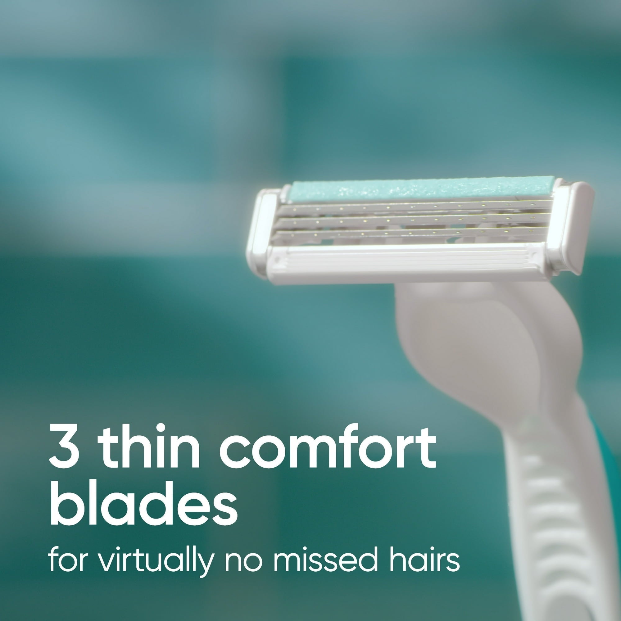 Venus Simply 3 Sensitive Women's 3 Blade Disposable Razor, 4 count, Blue