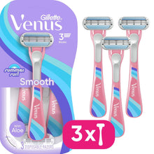 Gillette Venus Smooth disposable razor blister pack showing 3 razors