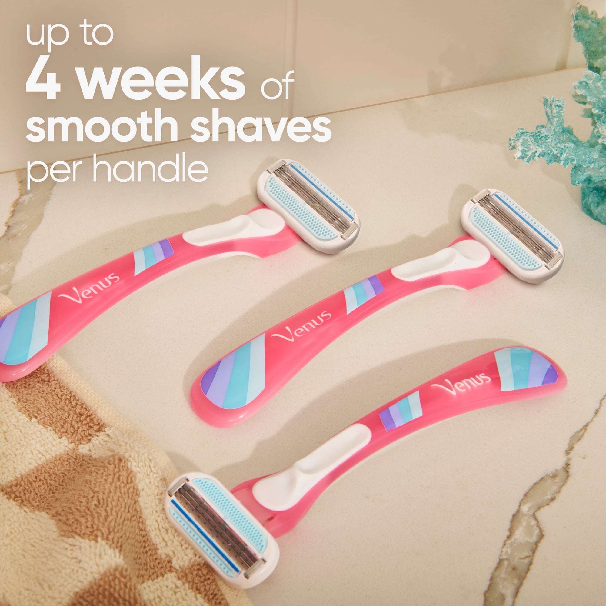 Venus Summer Surf Smooth Maquinillas de Afeitar Desechables, 3 Unidades