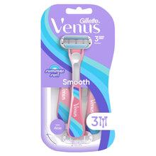 Gillette Venus Smooth 3-blade disposable razor pack, 3 razors