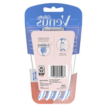 Gillette Venus razor pack back with barcode, blade cartridges in clear blister.