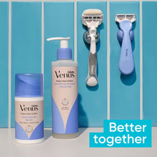 Gillette Venus intimate razor with cartridge plus pubic hair care bottles