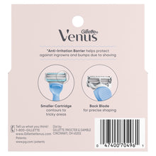 Gillette Venus pubic hair razor blade refills, 4 count, back of package