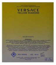 Versace Yellow Diamond eau de toilette box back with ingredients and directions