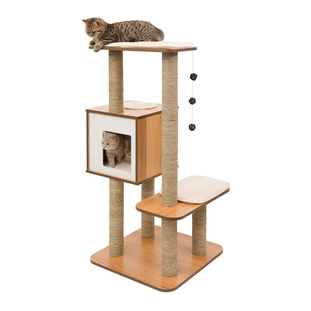 Vesper High Base Cat Tree - Walnut - USA MEGA SHOP