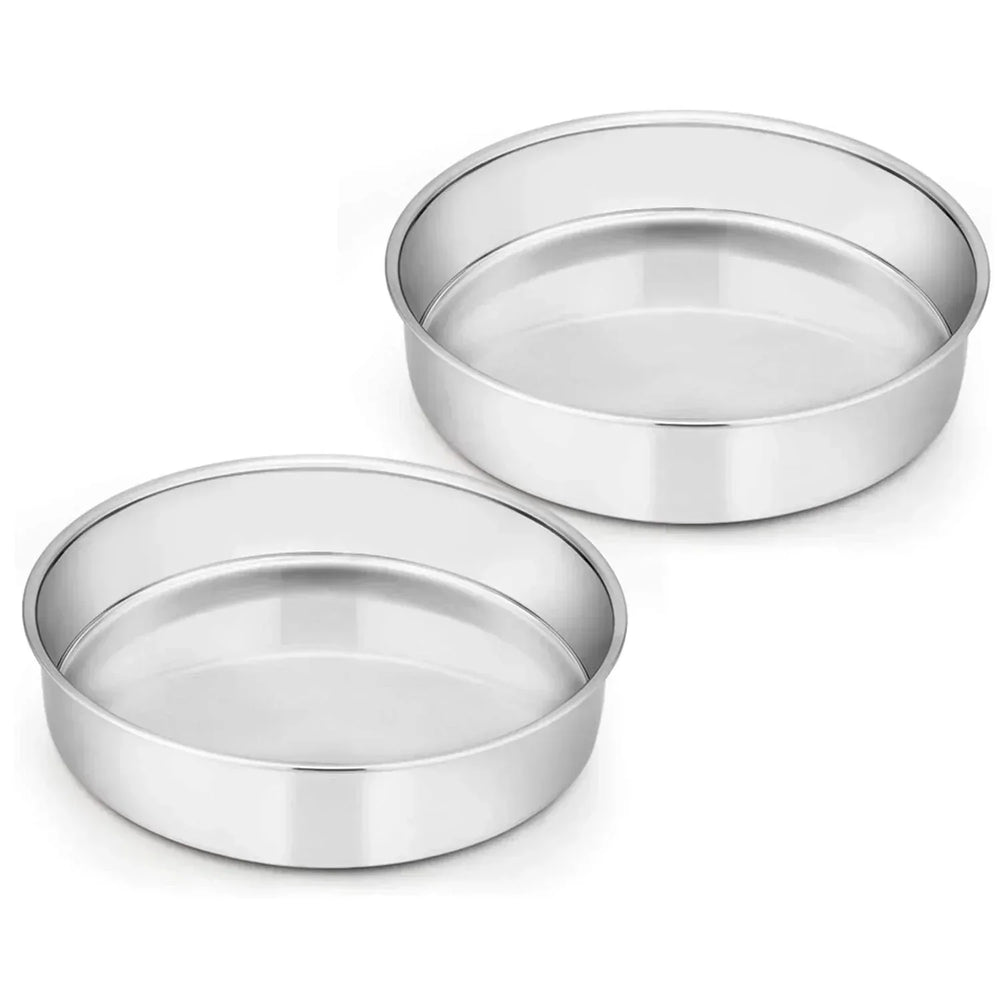 Vesteel Cake Pan, Stainless Steel Round Layer Cake Baking Pans, Non-Toxic & Healthy, Mirror Finish & Dishwasher Safe - USA MEGA SHOP