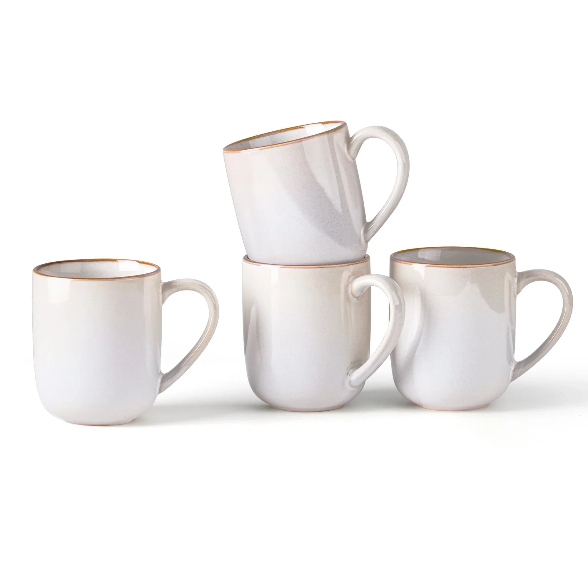 Vesteel Coffee Mug Set of 4, Ceramic Coffee Cups with Handles, 14oz Handmade Reactive Glaze Mugs Set for Coffee Tea Milk, Mug Gifts for Thanksgiving Day Anniversary, Gifts for Men, women, Home, Office and Restuarant