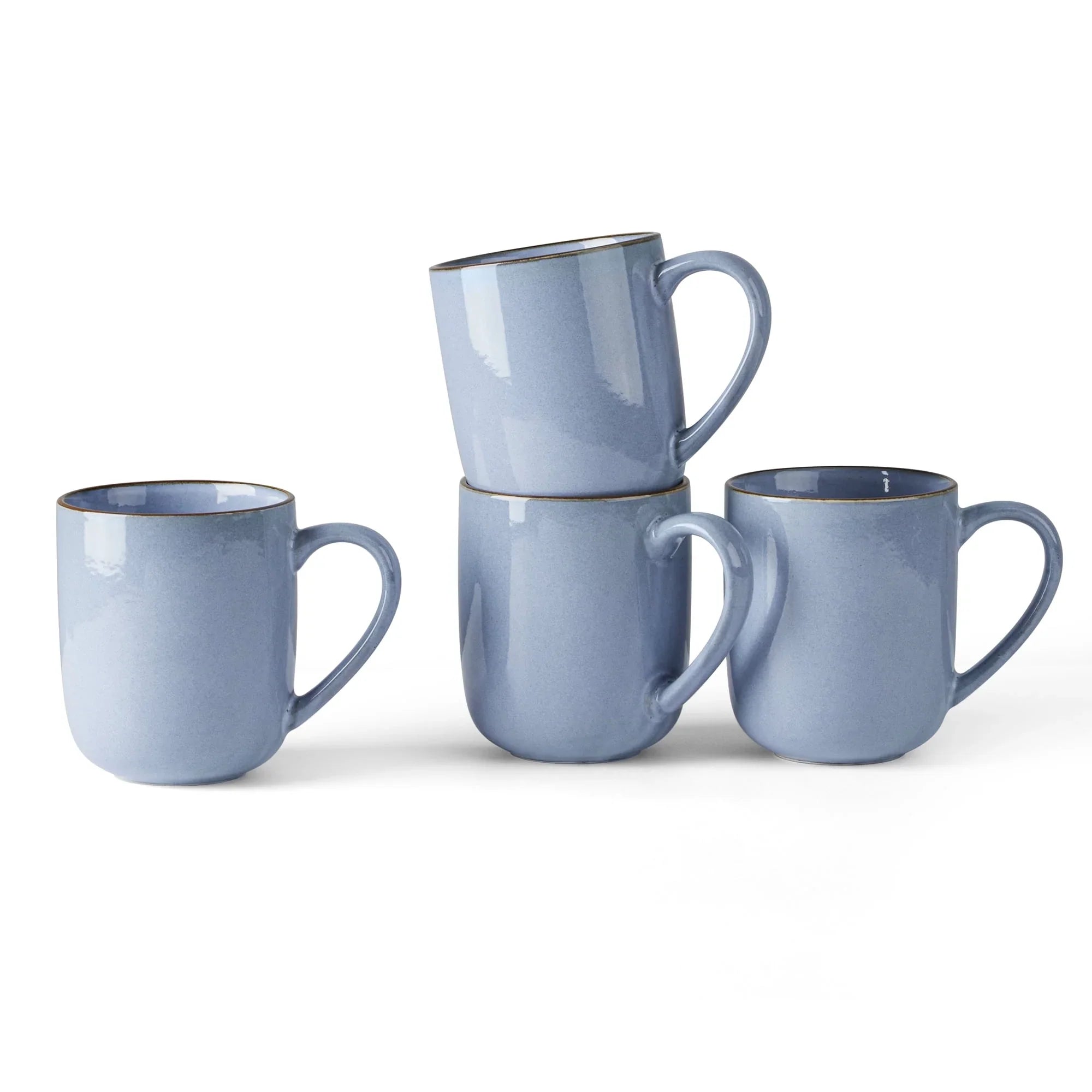 Vesteel Coffee Mug Set of 4, Ceramic Coffee Cups with Handles, 14oz Handmade Reactive Glaze Mugs Set for Coffee Tea Milk, Mug Gifts for Thanksgiving Day Anniversary, Gifts for Men, women, Home, Office and Restuarant