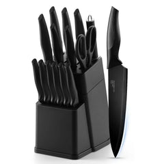 Vesteel Knife Set for Kitchen with Block, 15 Pcs High Carbon Stainless Steel Kitchen Knife Set with Self Sharpening - USA MEGA SHOP
