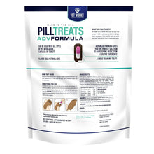 Vet Works pill treats advance formula bag with directions and ingredients panel