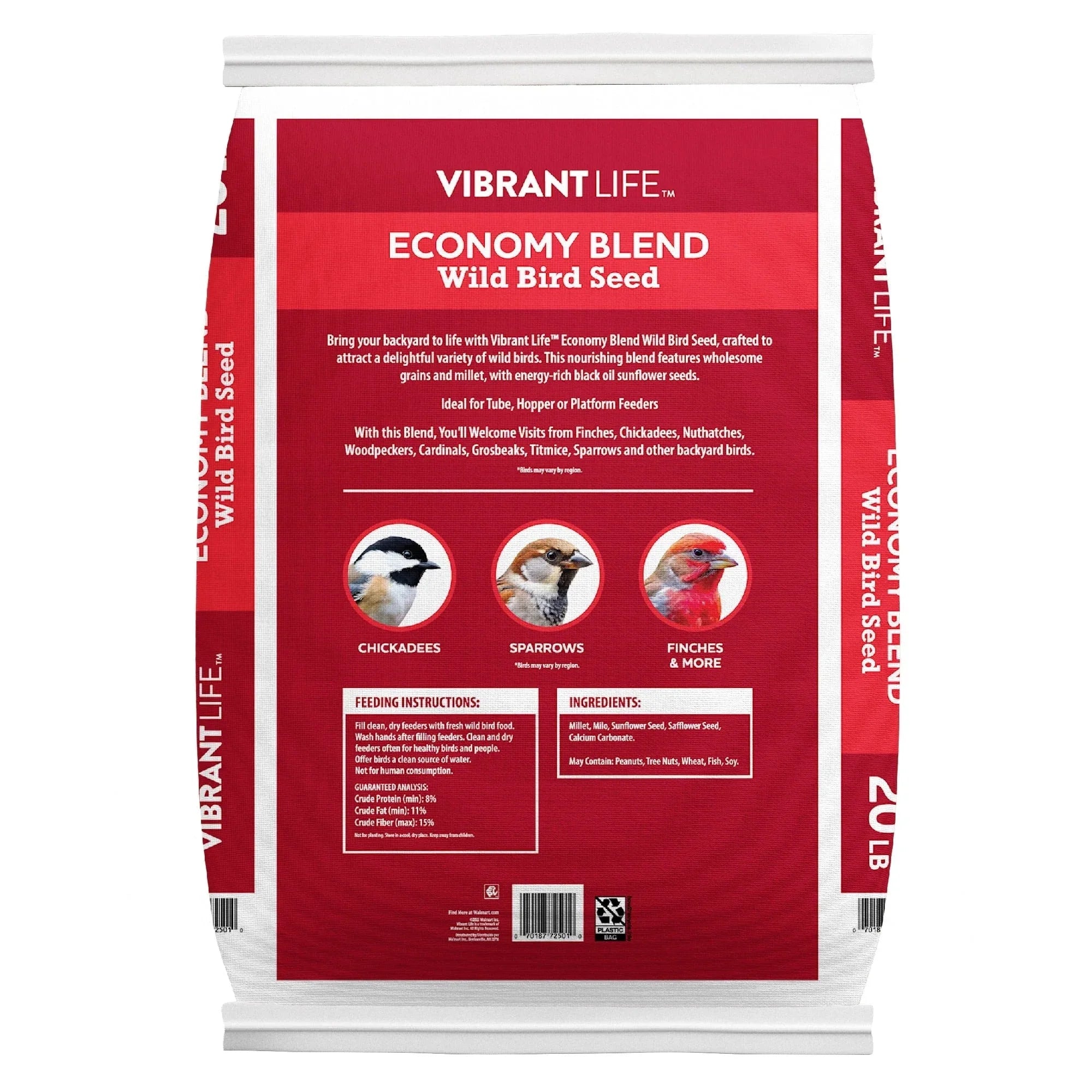 Vibrant Life Economy Blend Wild Bird Seed with Black Oil Sunflower, 20 lb. - USA MEGA SHOP