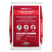 Wild bird seed blend bag back panel with feeding instructions and ingredient info