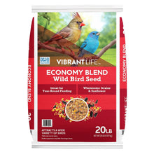 Wild bird seed blend bag with red front label and 20 lb size