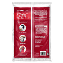 Wild bird seed bag back label with feeding directions and ingredient panel