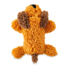 Cozy buddy dog toy, plush orange with brown floppy ears and tail