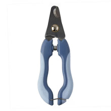 Blue and dark gray large dog nail clippers with safety stop and spring grip