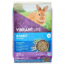 Rabbit pellets bag with front label and 25 lb marking
