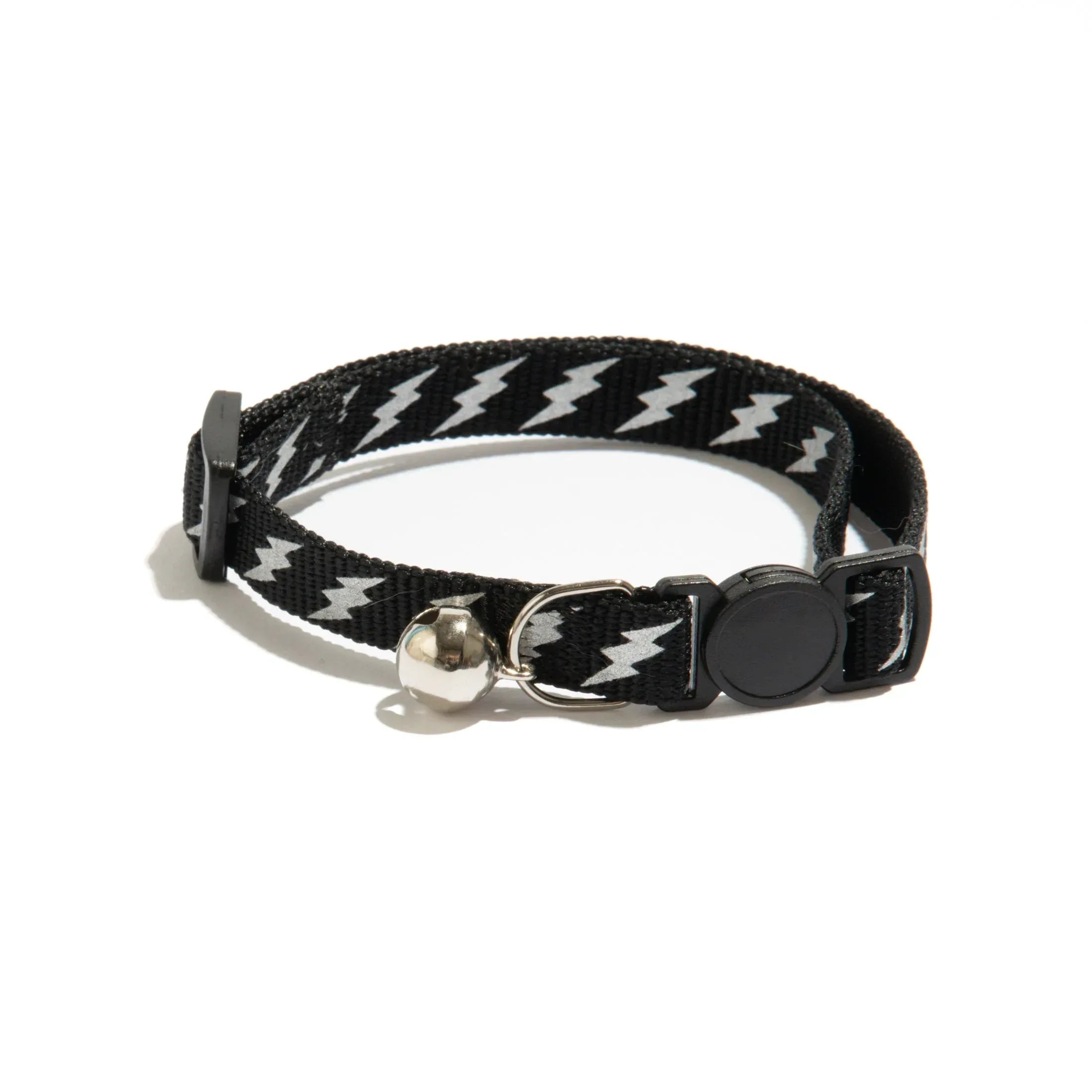 Vibrant Life, Reflective Lighting Bolt Breakaway Fashion Cat Collar, Black, One Size Fits Most - USA MEGA SHOP