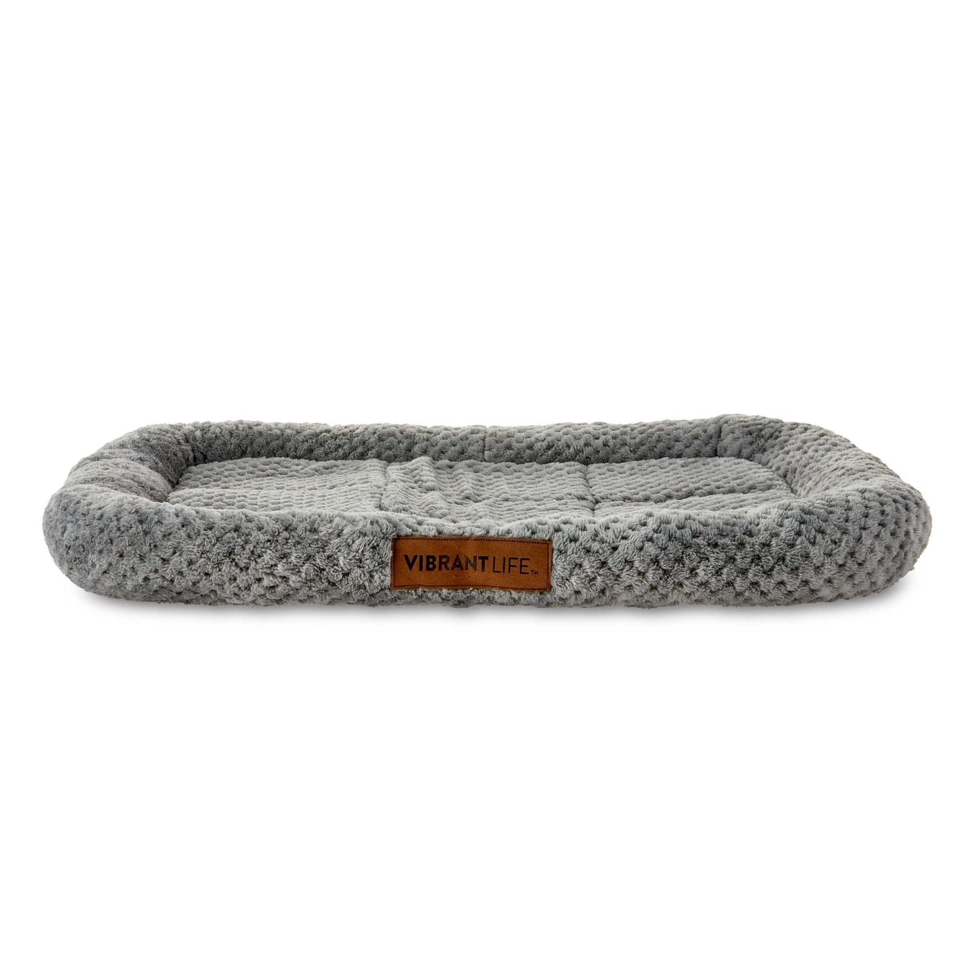 Vibrant Life Cozy Luxe Crate Mat Pet Bed, Gray