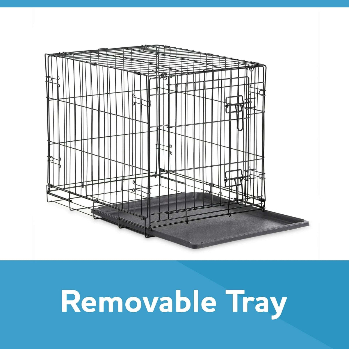 Vibrant Life Foldable 22" Wire Crate for Dogs with Divider and Leak-Proof Tray