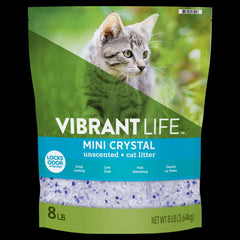 Vibrant Life Mini Crystal Cat Litter, Unscented, 8 lb Bag