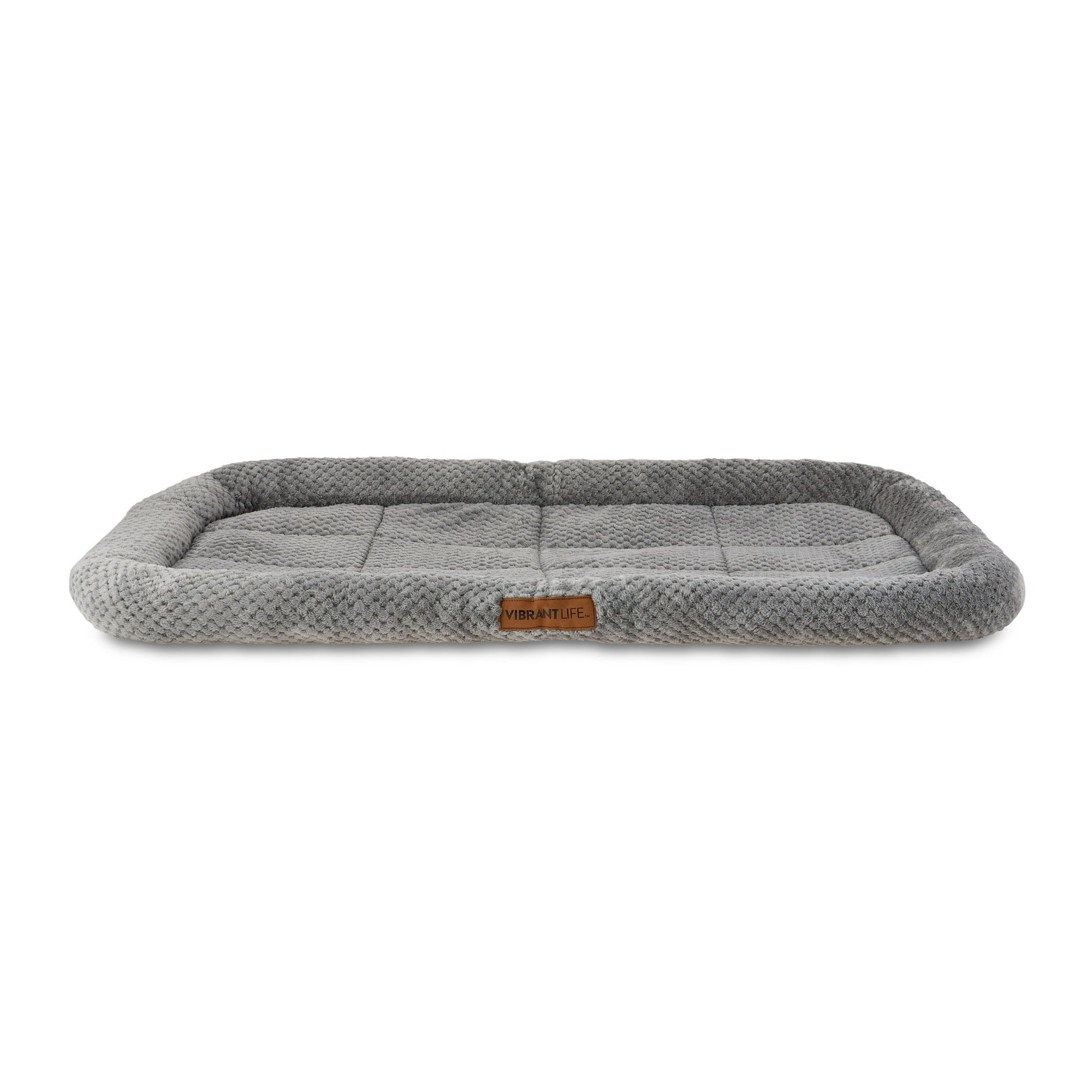 Vibrant Life Cozy Luxe Crate Mat Pet Bed, Gray