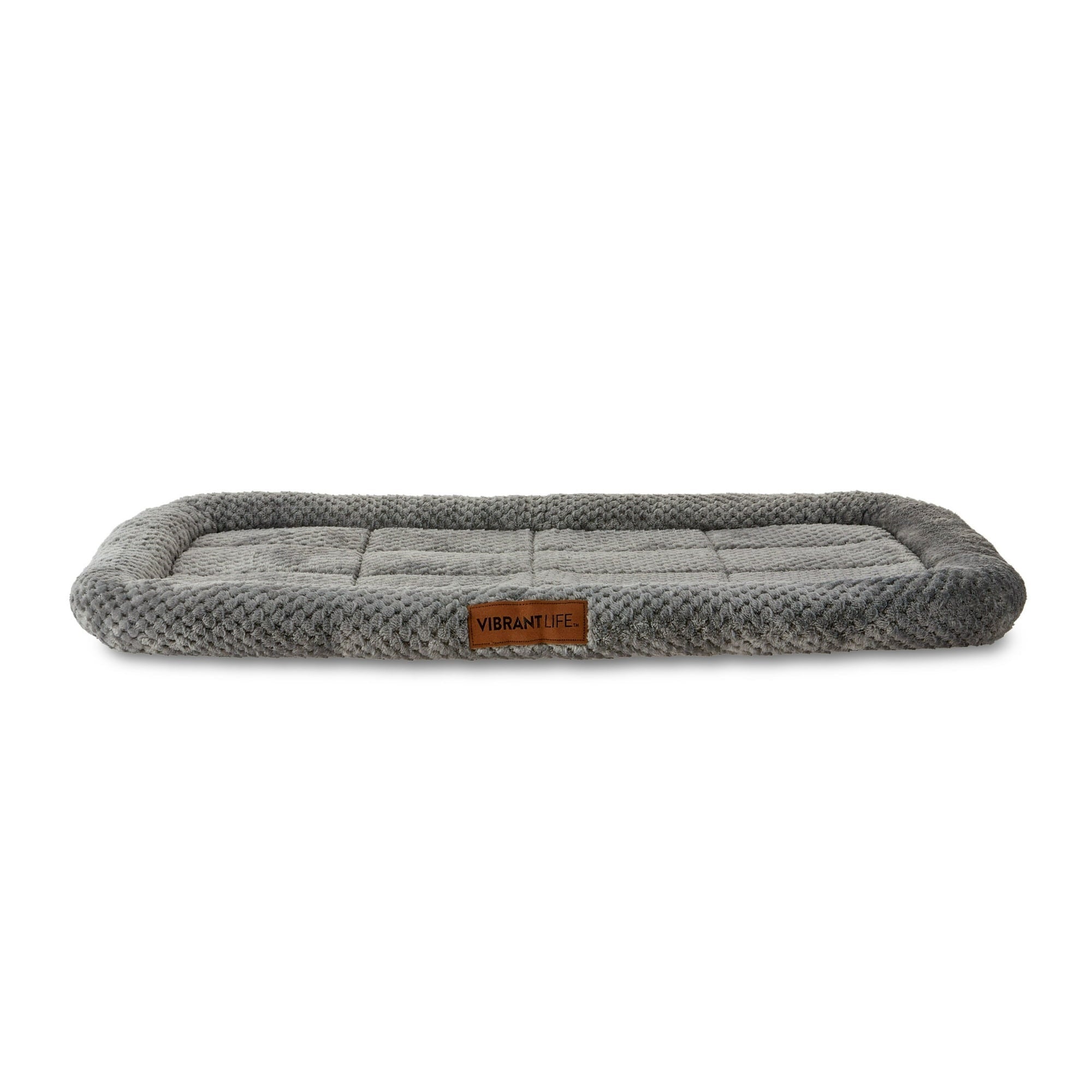 Vibrant Life Cozy Luxe Crate Mat Pet Bed, Gray