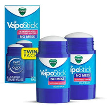 Vicks VapoStick twin pack solid balm sticks with blue lids and white caps