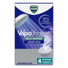 Vicks VapoShower non-medicated eucalyptus shower steamer tablets box, 4 count