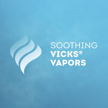 Vicks BabyCream soothing vapors graphic with wavy vapor icon and brand text