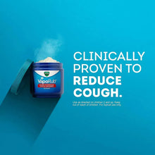 Vicks VapoRub ointment jar with blue lid and VapoRub label