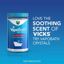 Vicks VapoBath bath crystals jar with soothing vapors scent, non-medicated