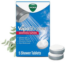 Vicks VapoShower soothing shower tablets box, 5 count, menthol scent