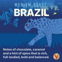Victor Allen's Brazil medium roast coffee pods graphic
